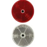 ROUND REFLECTOR WHITE & RED DUP