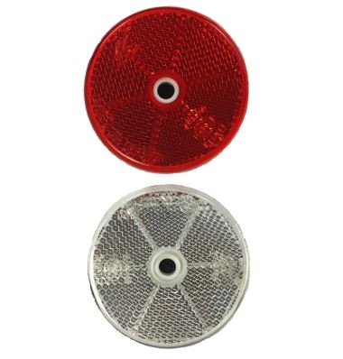ROUND REFLECTOR WHITE & RED DUP